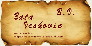 Bata Vesković vizit kartica